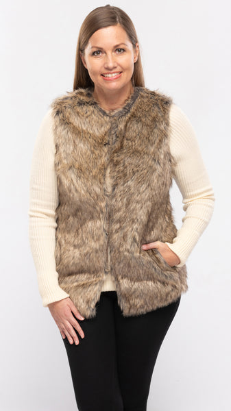 Women's Faux Fur Vest-1 Color/2 Sizes-6pcs/pack OR 4pcs/pack
