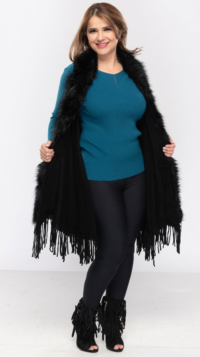 TALBOTS Chic & Wonderfully Soft Faux Fur Vest, With The Prettiest Bows At  The Hem. Black Color, Size S. at  Women's Coats Shop