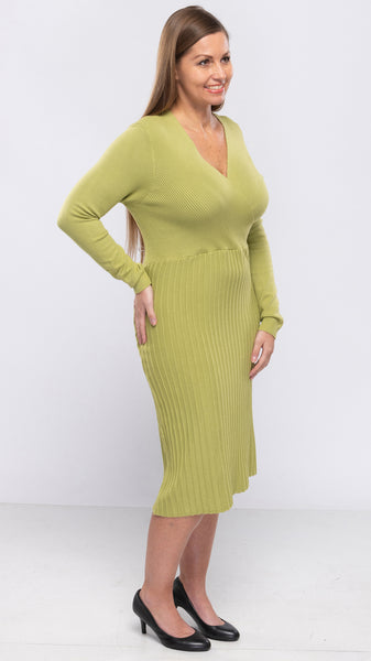 Women's Knit L/S Dress-3 Colors/3 Sizes-12pcs/pack