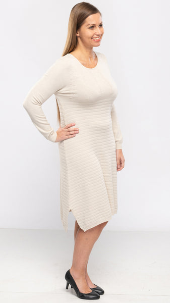Women's Knit "Stripe Front" Stretch Dress-3 Colors/3 Sizes-12pcs/pack