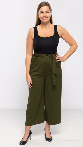 Women's Capri Pants w/Belt-4 Colors/4 Sizes-16pcs/pack