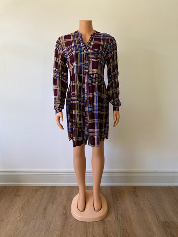 Women's Plaid L/S Tunic/Dress-One Col-2 Sizes-5pcs/pack