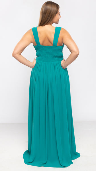 Women's Long Evening Dress w/Stretch Back-5 Colors/Free Size