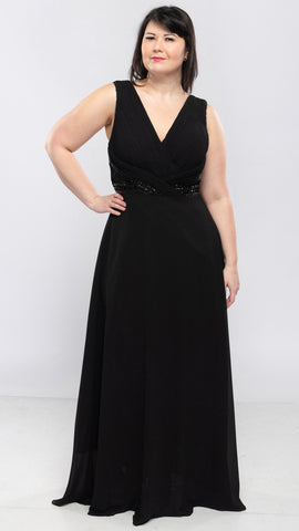 Women's Long Evening Dress w/Stretch Back-1 Col/Free Size