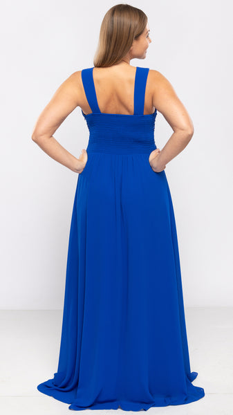 Women's Long Evening Dress w/Stretch Back-3 Colors/Free Size