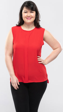 Women's Sleeveless Top w/Front Pleat-3 Cols-3 Sizes-12pcs/pack