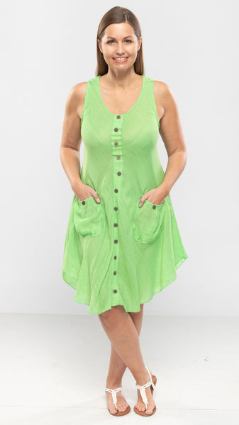 Women's Sleeveless Summer Dress w/Pockets-4 Colors/Free Size-12pcs/pack ($11.60/pc) OR 8pcs/pack ($13.60/pc)