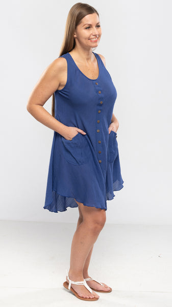 Women's Sleeveless Summer Dress w/Pockets-4 Colors/Free Size-12pcs/pack ($11.60/pc) OR 8pcs/pack ($13.60/pc)