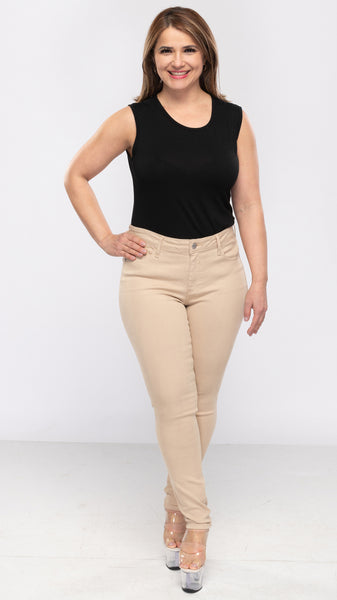 Women's Beige Skinny Jeans-1 Color/10 Sizes-10pcs/pack