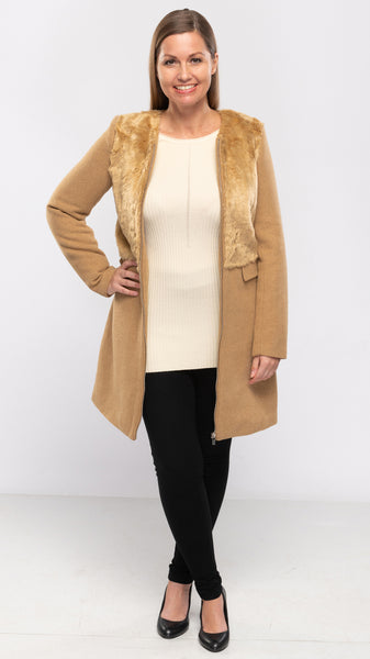 Women's Trendy Camel Coat-1 Color/3 Sizes-8pcs/pack ($14.25/pc) OR  4pcs/pack ($16.25/pc)