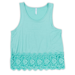 Women's Sleeveless Top w/Lace Trim - 3 Colors/3 Sizes - 9ps/pack ($7.90/pc)