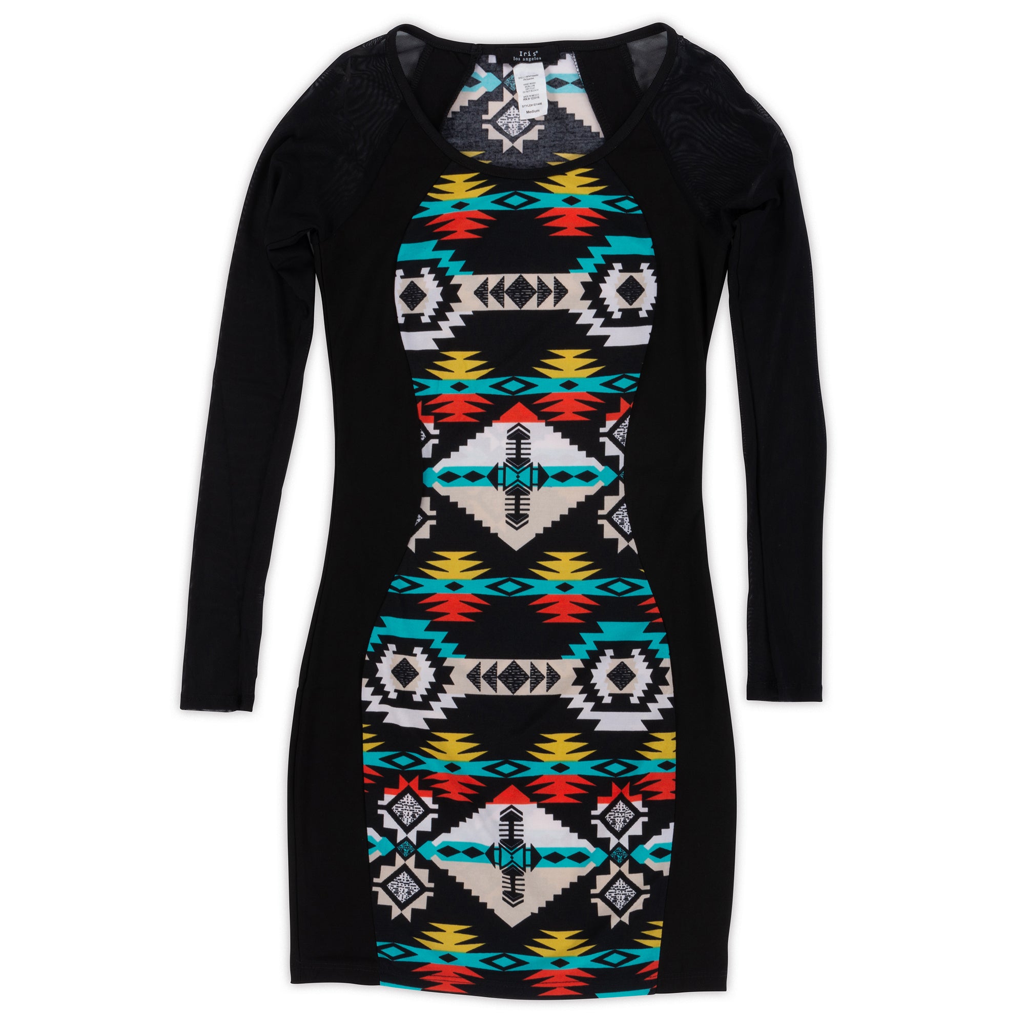Women's L/S Aztec Print Stretch Dress - 1 Color/3 Sizes - 6pcs/pack