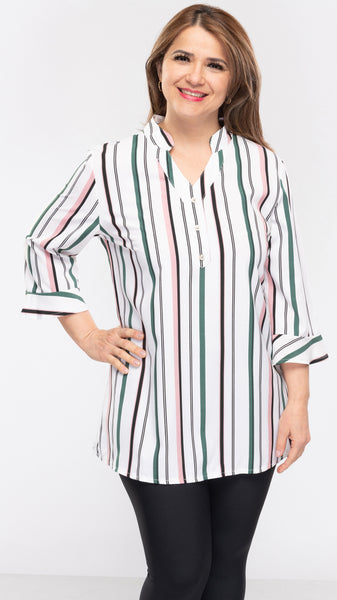 Women's Smart Stripe Top-3 Colors/3 Sizes-12pcs/pack