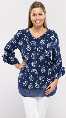 Women's Printed Top w/Layer-3 Cols-3 Sizes-12pcs/pack