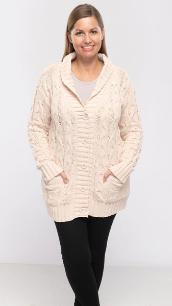 Women's Cable Knit Button Front Cardigan-3 Colors/4 Sizes-12pcs/pack ($17.90/pc)