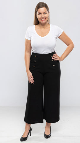 Women's Fancy 6 Button Stretch Pants-2 Cols-4 Sizes-8pcs/pack