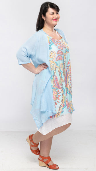 Women's Hi-Lo Printed Summer Dress With Coverup - 6pcs/pack ($17.90 each)