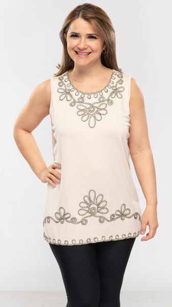 Women's Tank w/Embroidery-3 Colors/Free Size-12pcs/pack ($11.90/pc) OR 6pcs/pack ($13.90/pc)