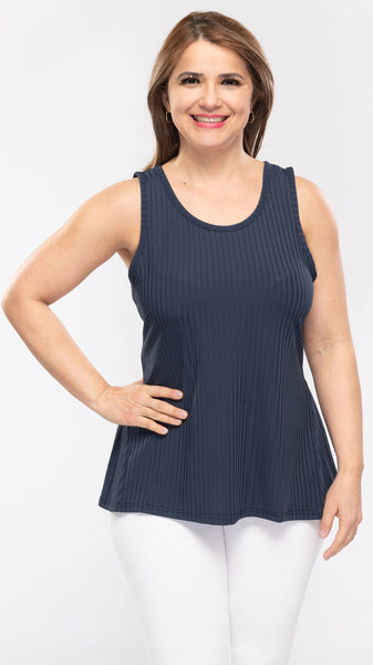 Women's Ribbed Flare Tank Top-4 Colors/3 Sizes-12pcs/pack ($7.90/pc)