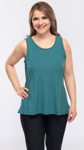 Women's Ribbed Flare Tank Top-4 Colors/3 Sizes-12pcs/pack