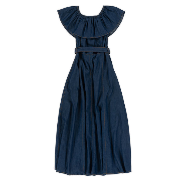 Women's Denim Long Dress w/Pockets & Belt - 2 Colors/5 Sizes - 9pcs/pack ($25.90/pc)