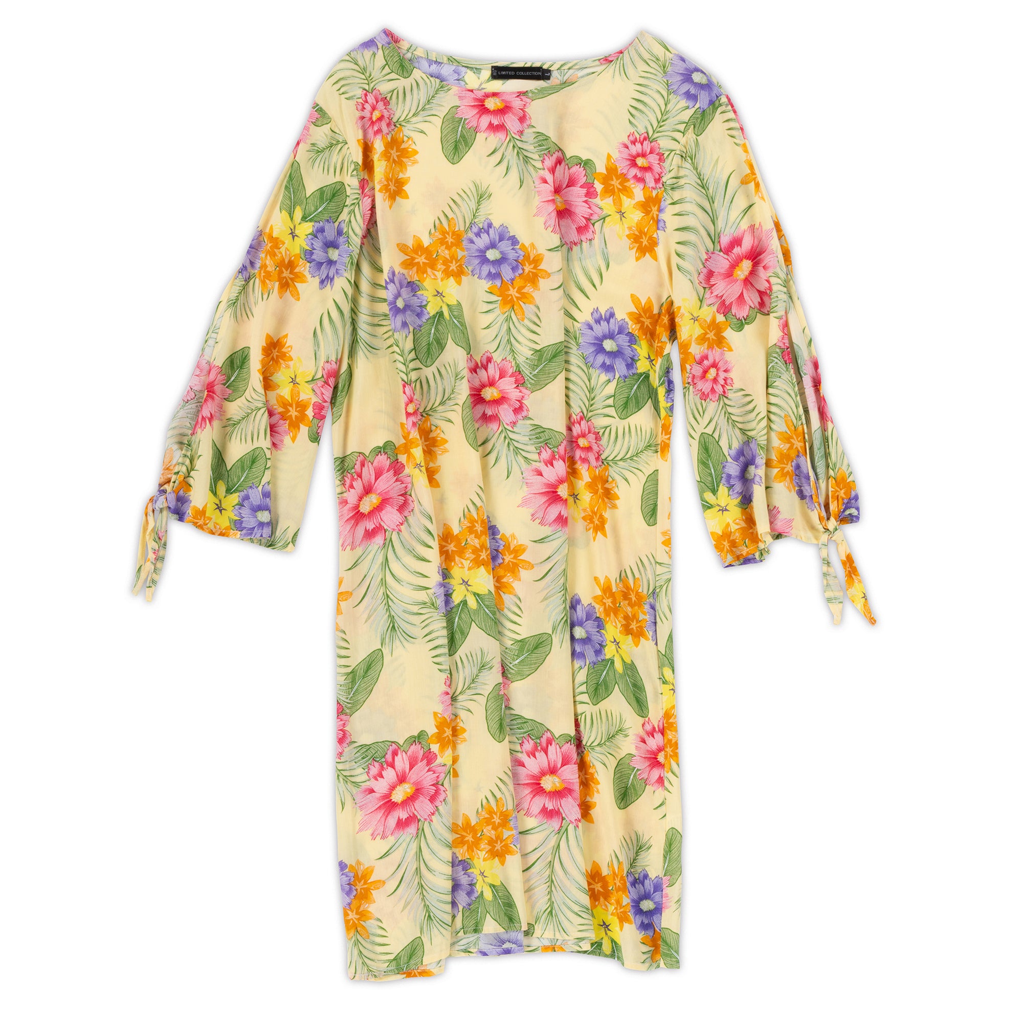 Women's Yellow Floral Summer Dress - 2 Sizes - 3pcs/pack ($14.90/pc)
