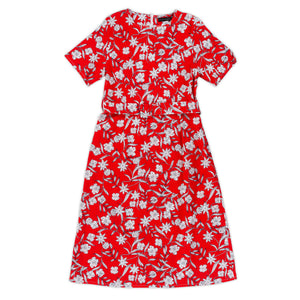 Women's Cotton Floral Printed Dress w/Belt - 1 Color/5 Sizes - 5pcs/pack ($22.90/pc)