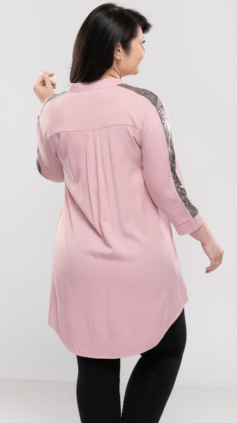 Women's Tunic w/Sequin on Sleeves-2 Colors/4 Sizes-12pcs/pack ($13.90/pc)